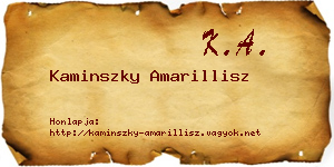 Kaminszky Amarillisz névjegykártya